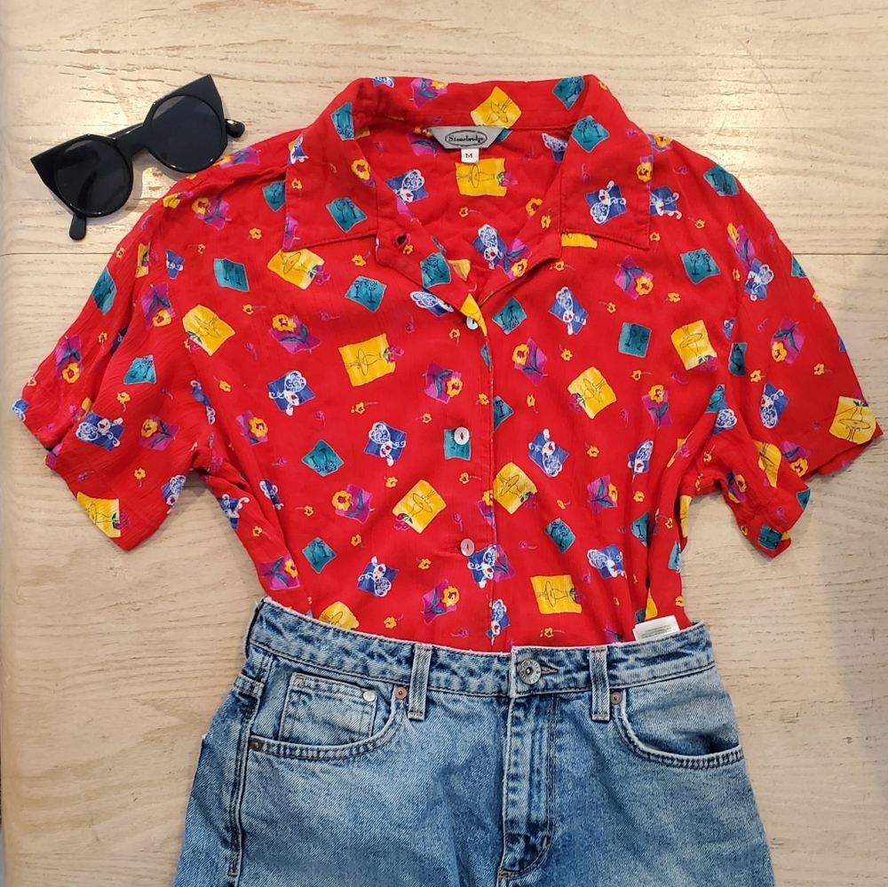 Vintage Garden themed button-up